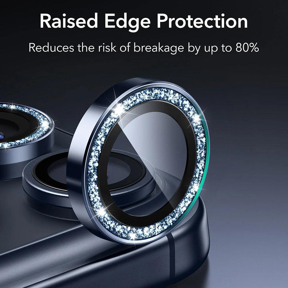 Skyddsfilm för bakre kamera ESR Glitter Diamond Armorite för Apple iPhone 17 Pro Max / 17 Pro, Härdat glas, Full lim, Blå