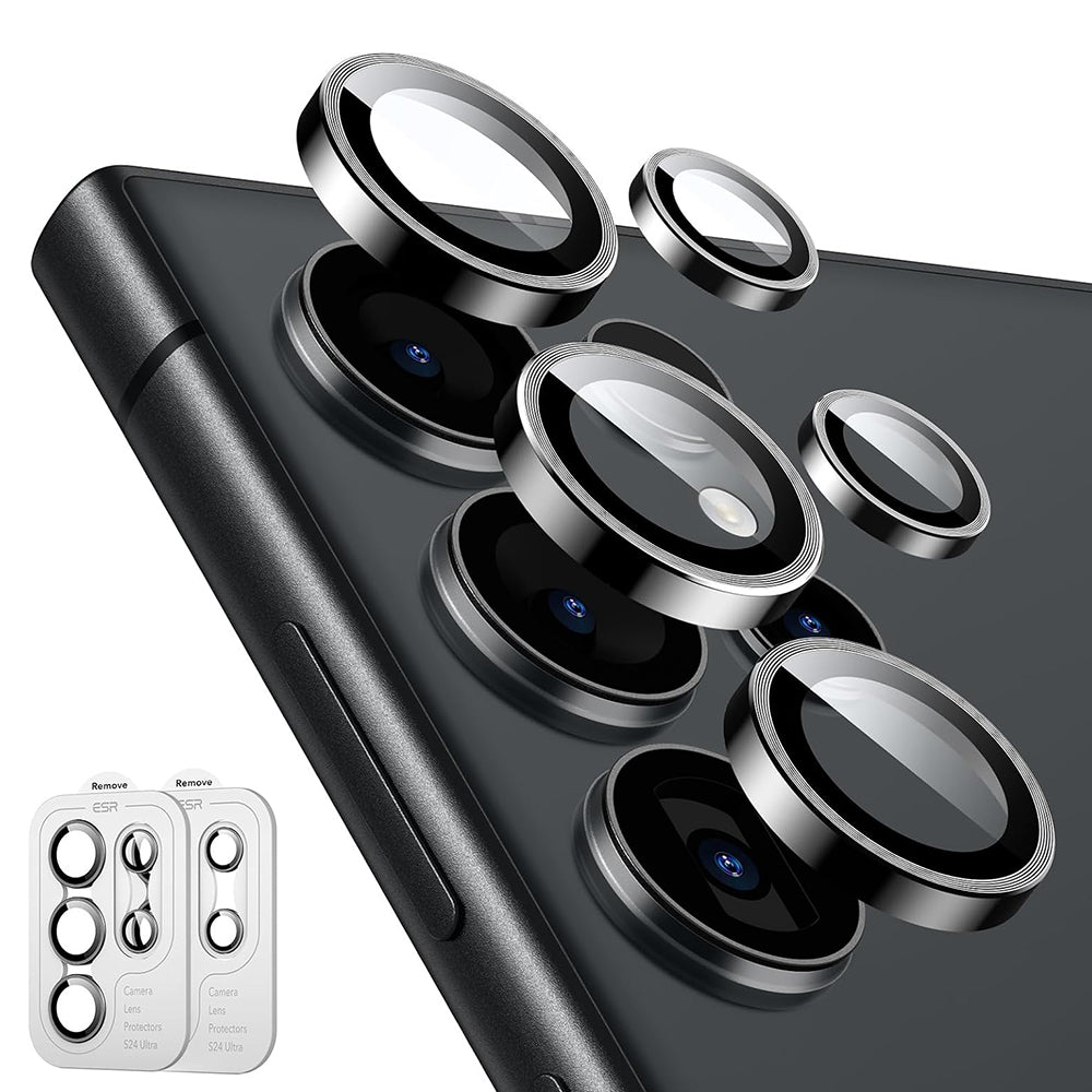 Skyddsfilm för bakre kamera ESR för Samsung Galaxy S24 Ultra S928, Härdat glas, Set med 2 stycken, Svart