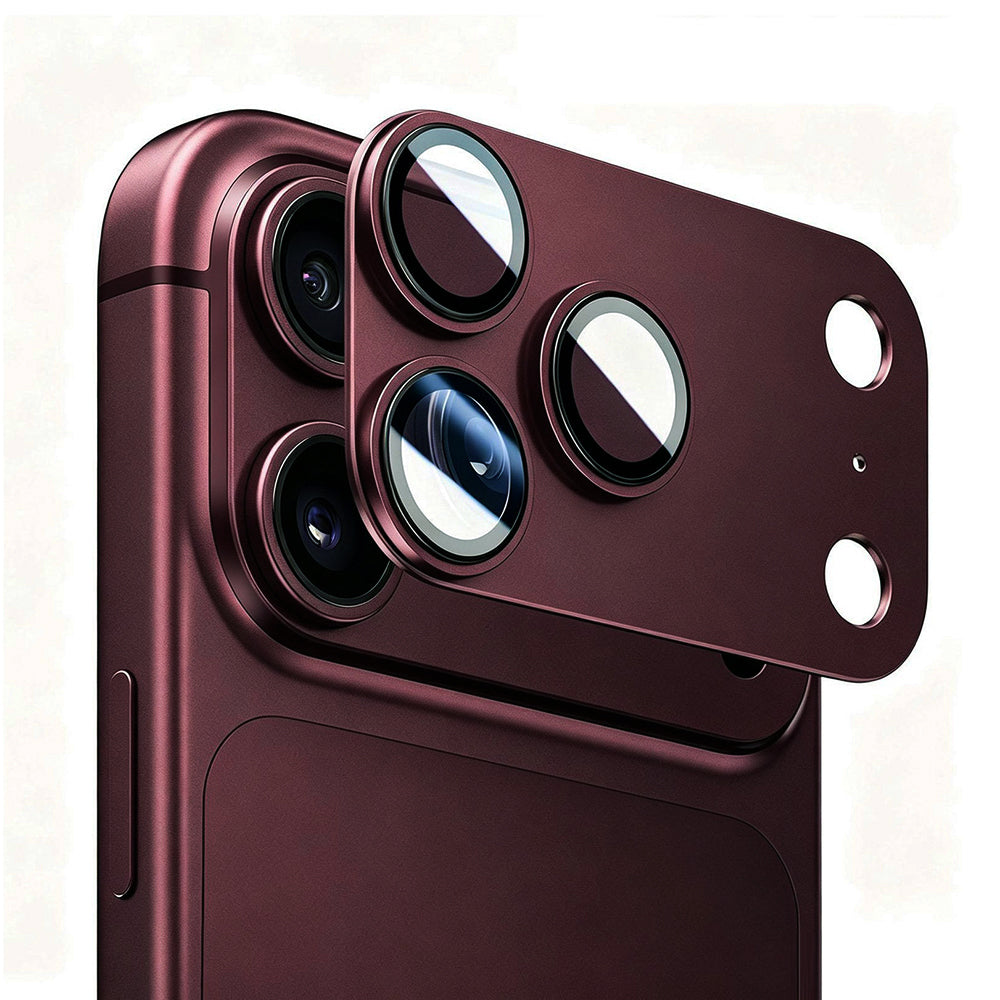 Skyddsfilm för bakre kamera Lito Crown Halo AR + AF för Apple iPhone 18 Pro, härdat glas, vinröd