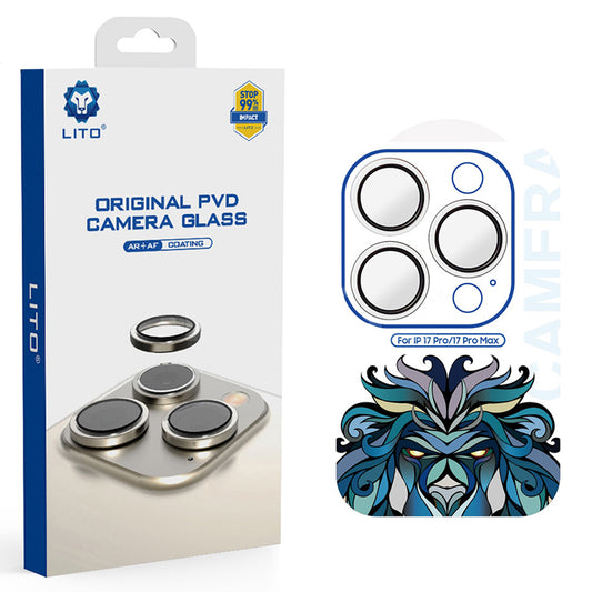 Skyddsfilm för bakre kamera Lito Titanium AR för Apple iPhone 17 Pro Max / 17 Pro, Härdat glas, Silver