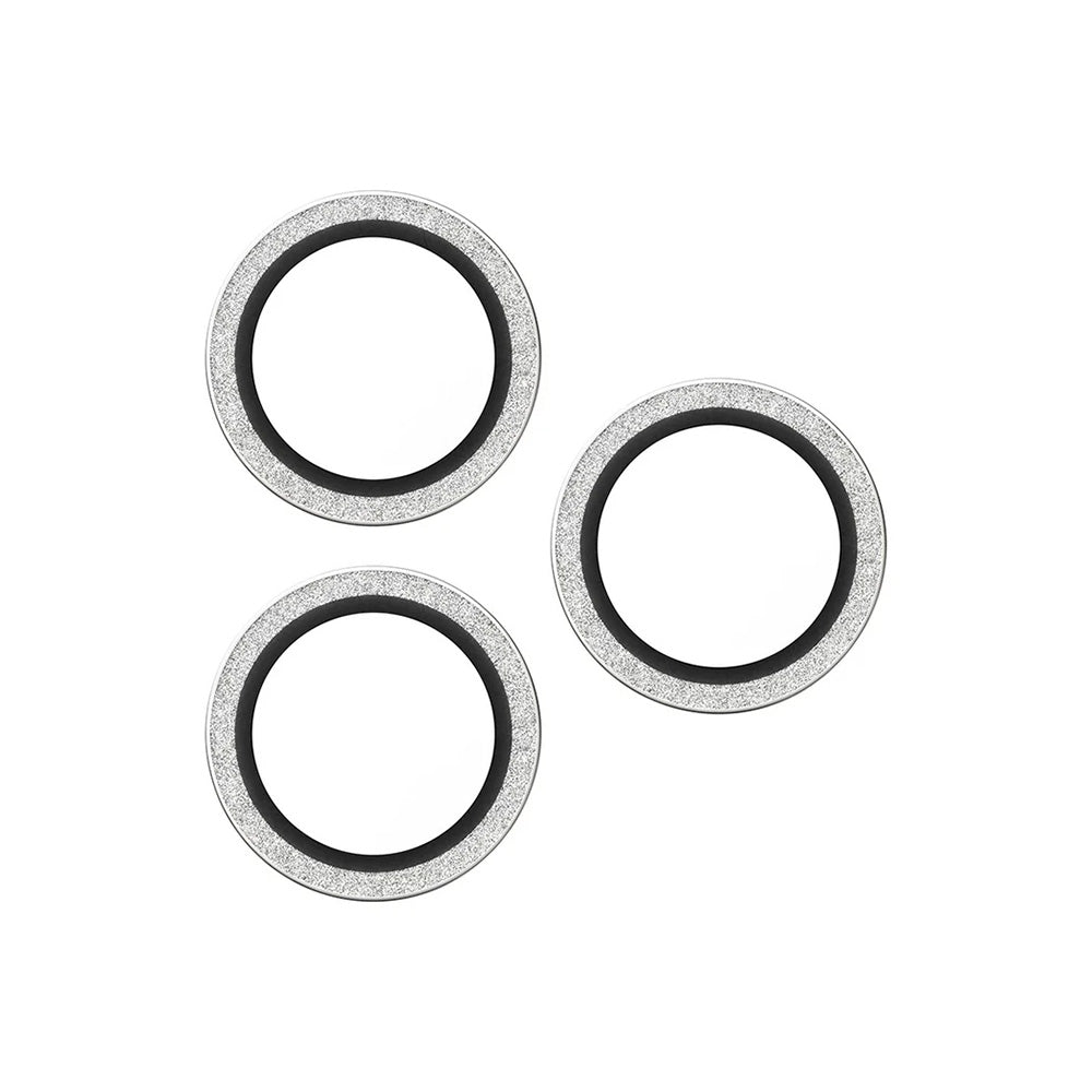 Skyddsfilm för bakre kamera PanzerGlass Hoops Glitter för Apple iPhone 17 Pro Max / 17 Pro / 16 Pro Max / 16 Pro, Härdat glas, Silver
