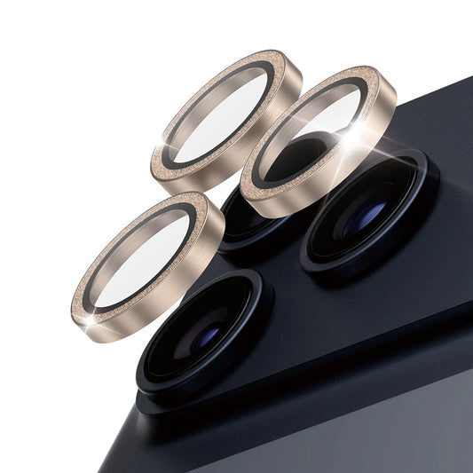 Skyddsfilm för bakre kameran PanzerGlass Hoops Glitter för Apple iPhone 17 Pro Max / 17 Pro / 16 Pro Max / 16 Pro, Härdat glas, Guld