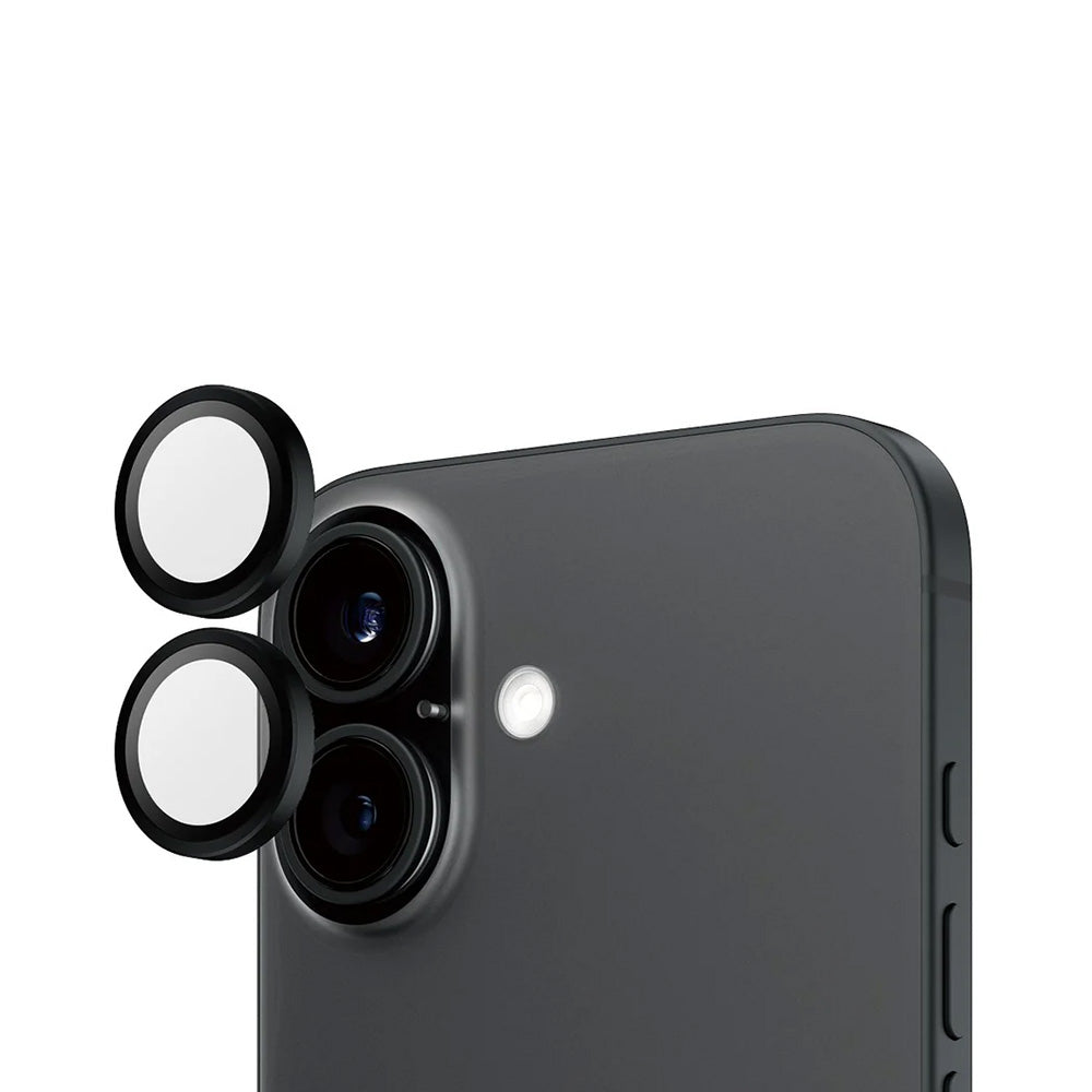 Skyddsfilm för bakre kameran PanzerGlass Hoops för Apple iPhone 16 Plus / 16, Härdat glas, Svart