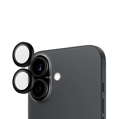 Skyddsfilm för bakre kameran PanzerGlass Hoops för Apple iPhone 16 Plus / 16, Härdat glas, Svart
