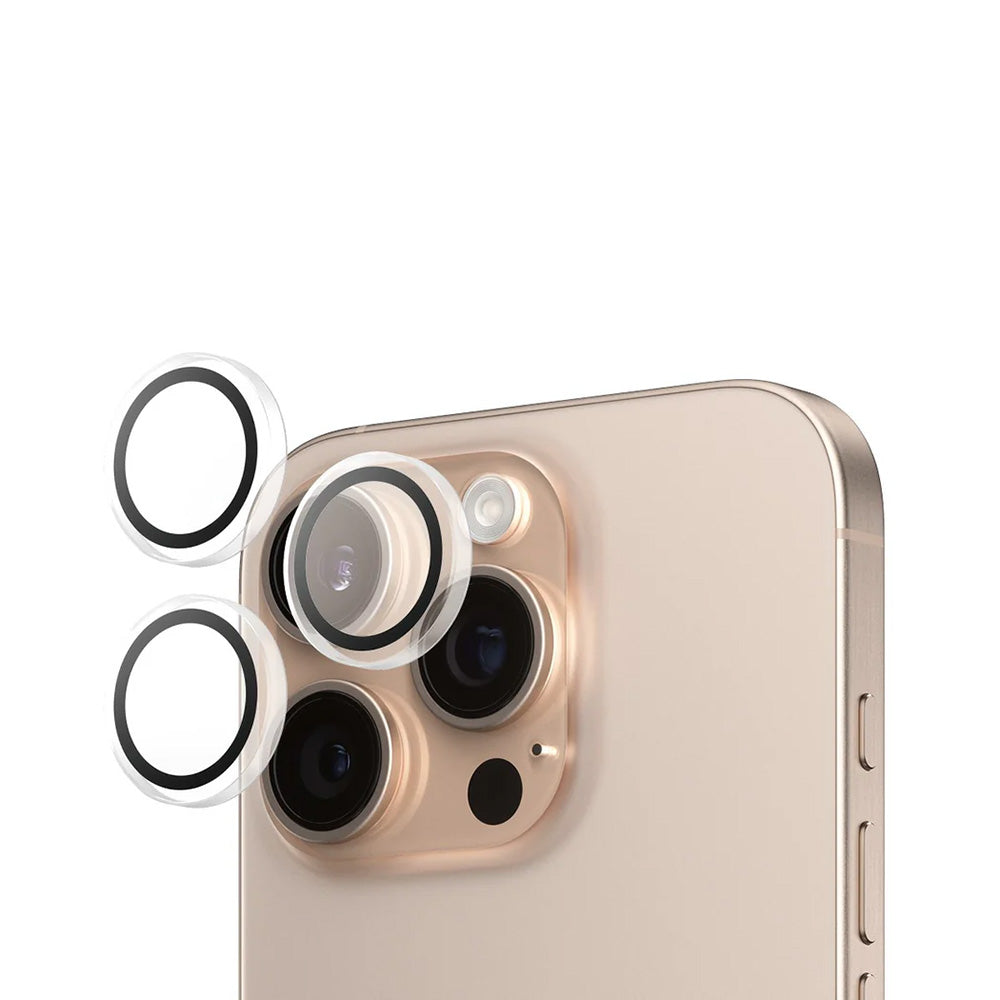 Skyddsfilm för bakre kamera PanzerGlass Hoops för Apple iPhone 16 Pro Max / 16 Pro, Härdat glas, Transparent