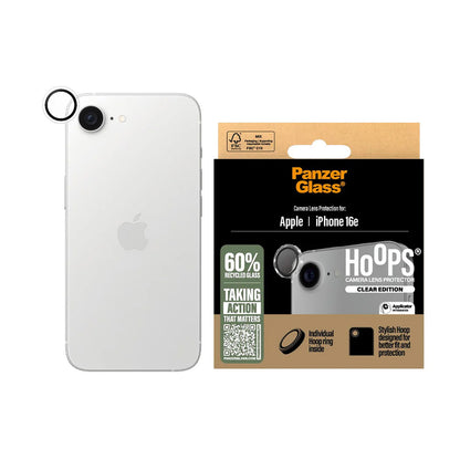 Skyddsfilm för bakre kamera PanzerGlass Hoops för Apple iPhone 16e, Härdat glas, Transparent