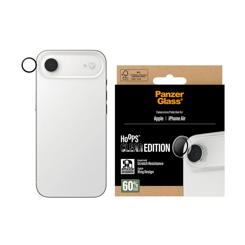 Skyddsfilm för bakre kamera PanzerGlass Hoops för Apple iPhone 17 Air, Härdat glas, Transparent
