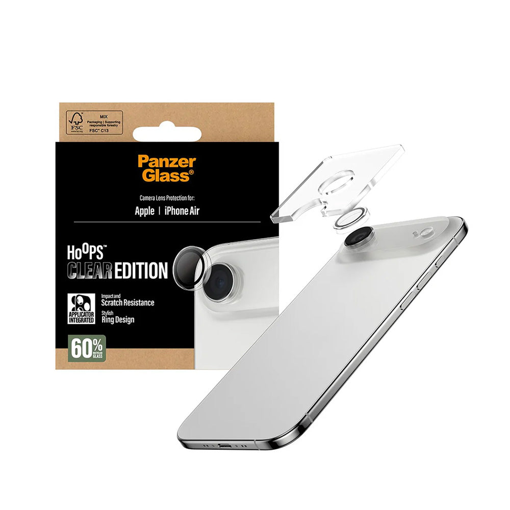 Skyddsfilm för bakre kamera PanzerGlass Hoops för Apple iPhone 17 Air, Härdat glas, Transparent