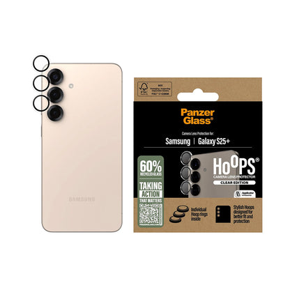 Skyddsfilm för bakre kameran PanzerGlass Hoops för Samsung Galaxy S25+ S936, Härdat glas, Transparent