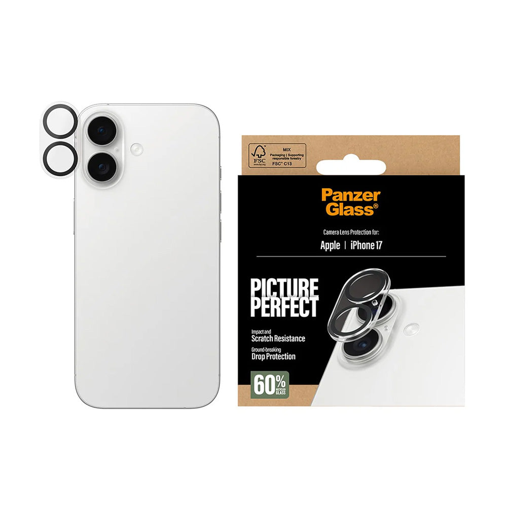 Skyddsfilm för bakre kamera PanzerGlass PicturePerfect för Apple iPhone 17, Härdat glas, Transparent