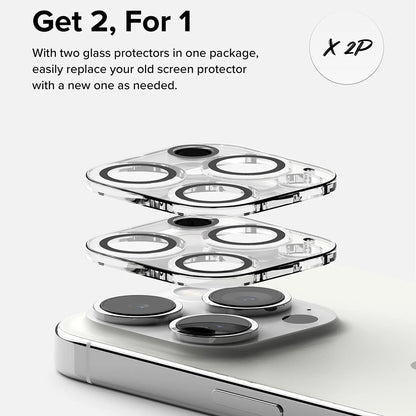 Ringke bakkameraskyddsfilm för Apple iPhone 15 Pro, härdat glas, set med 2 stycken, transparent