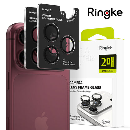 Ringke Rear Camera Protective Film for Apple iPhone 18 Pro / 18 Pro Max, Tempered Glass, Set of 2 Pieces, Transparent