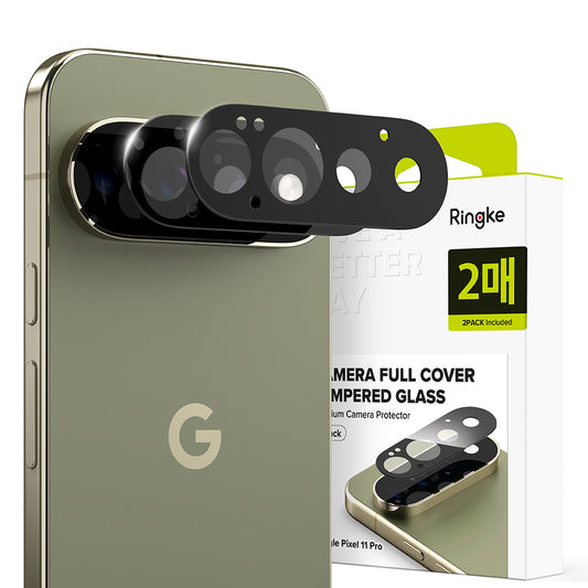 Ringke bakkameraskyddsfilm för Google Pixel 11 Pro, härdat glas, set med 2 stycken, svart