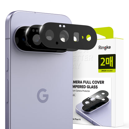 Ringke bakkameraskyddsfilm för Google Pixel 11, härdat glas, set om 2 stycken, svart