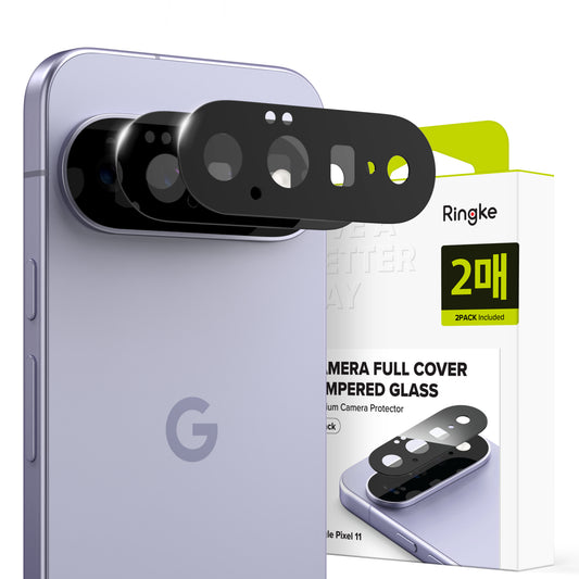 Ringke bakkameraskyddsfilm för Google Pixel 11, härdat glas, set om 2 stycken, svart
