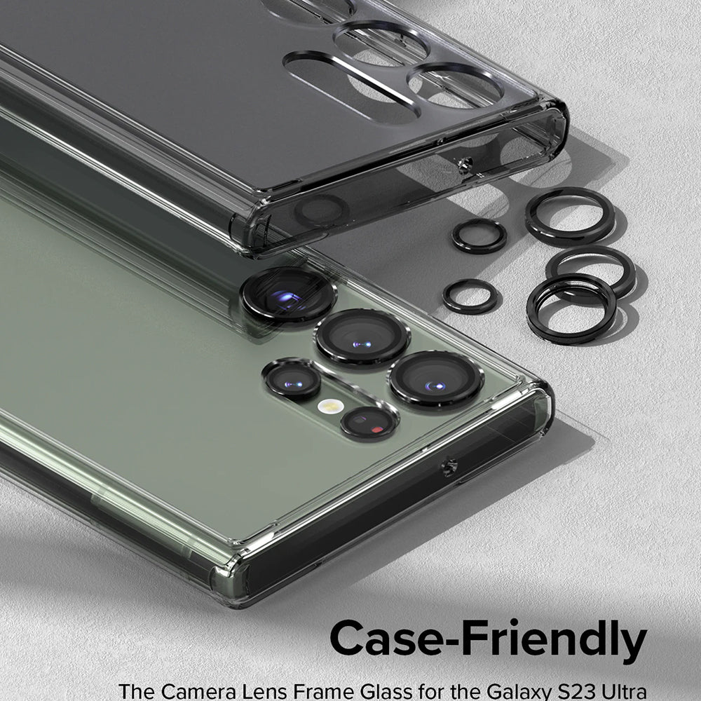 Skyddsfilm för bakre kameran Ringke för Samsung Galaxy S23 Ultra S918, Härdat glas, Svart
