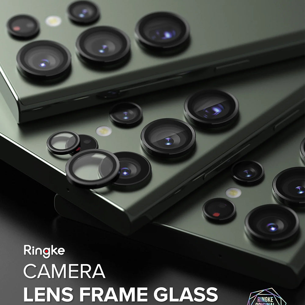 Skyddsfilm för bakre kameran Ringke för Samsung Galaxy S23 Ultra S918, Härdat glas, Svart