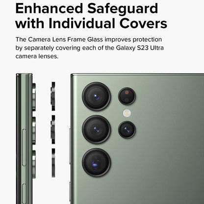 Skyddsfilm för bakre kameran Ringke för Samsung Galaxy S23 Ultra S918, Härdat glas, Svart