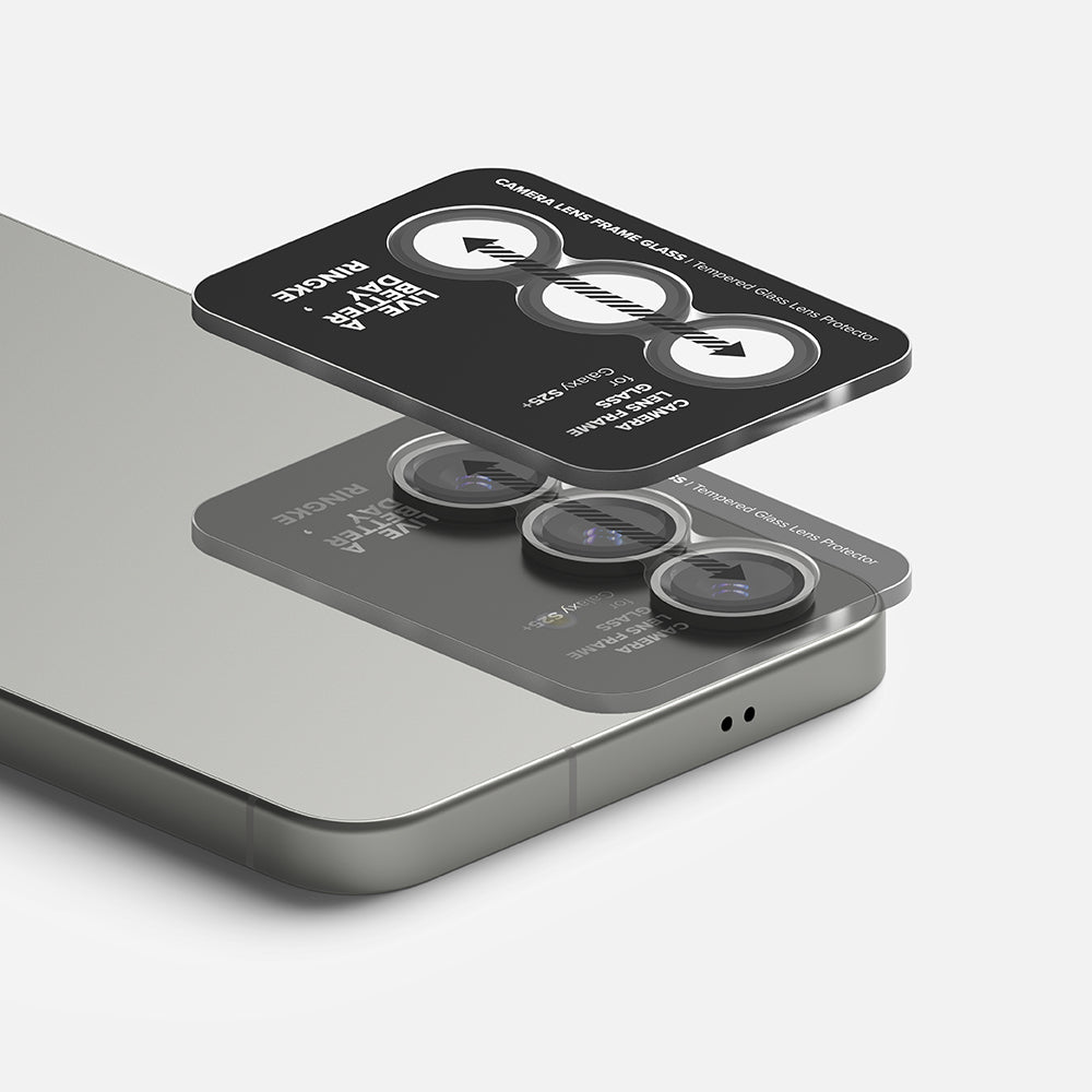 Skyddsfilm för bakre kameran Ringke för Samsung Galaxy S25 S931, Härdat glas, Svart