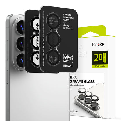 Skyddsfilm Ringke Bakre Kamera för Samsung Galaxy S26 Plus S947 / S26, Härdat Glas, Set med 2 stycken, Svart