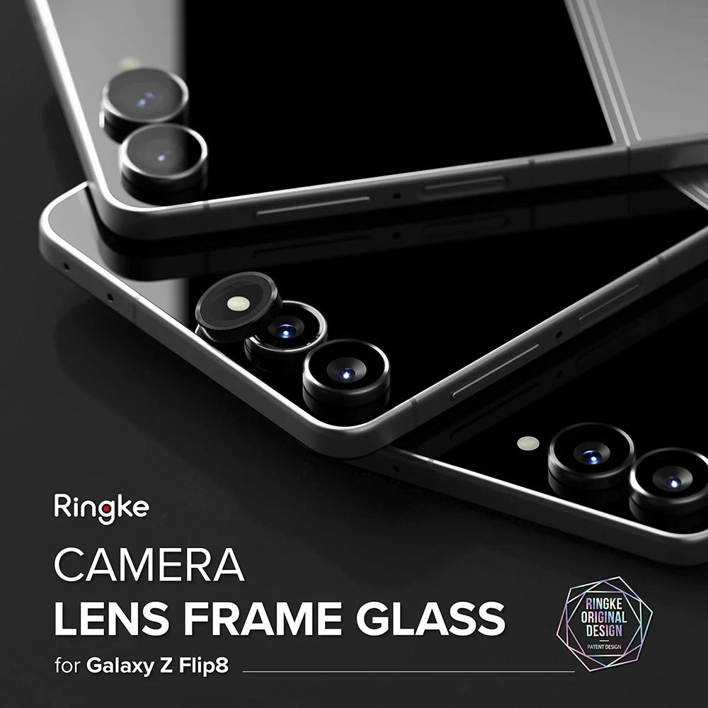 Ringke bakkameraskyddsfilm för Samsung Galaxy Z Flip8 F776, härdat glas, set om 2 stycken, svart