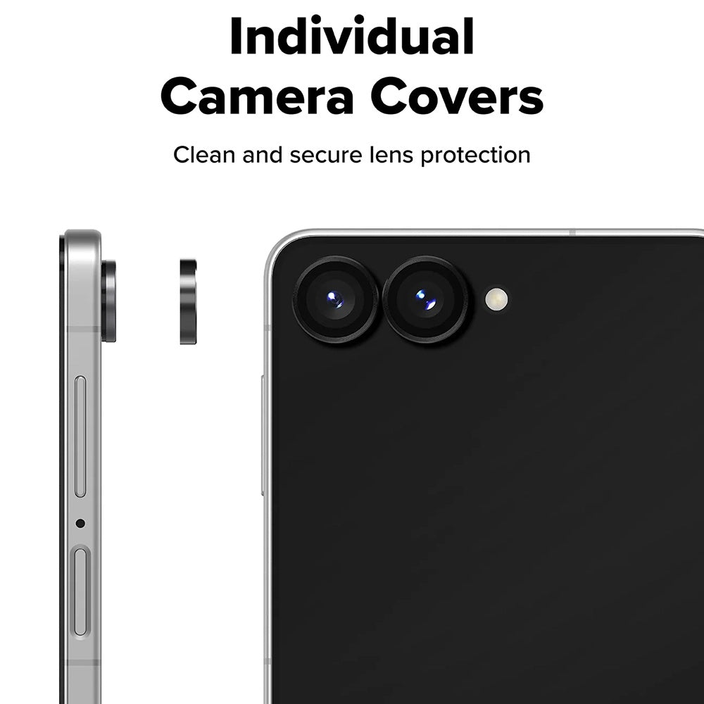 Ringke bakkameraskyddsfilm för Samsung Galaxy Z Flip8 F776, härdat glas, set om 2 stycken, svart