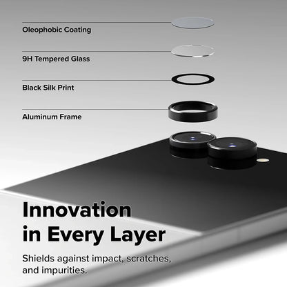 Ringke bakkameraskyddsfilm för Samsung Galaxy Z Flip8 F776, härdat glas, set om 2 stycken, svart