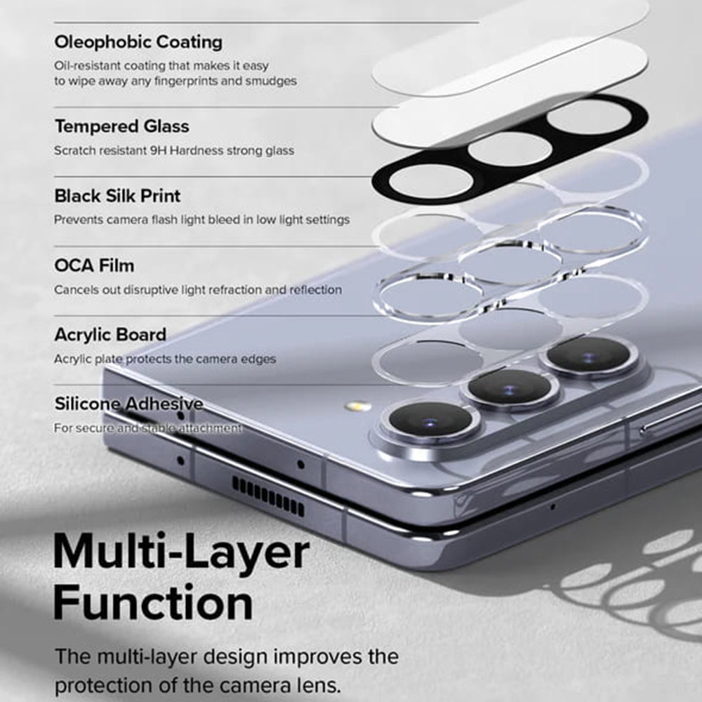 Ringke bakkameraskyddsfilm för Samsung Galaxy Z Fold5 F946, härdat glas, set om 2 stycken, transparent