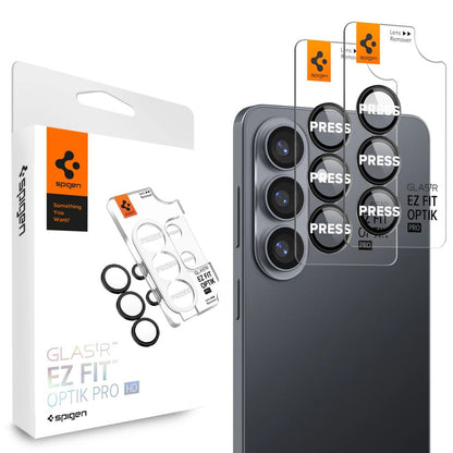 Skyddsfilm för bakre kamera Spigen GlastR EZ FIT Optik Pro HD för Samsung Galaxy S26 Plus S947, Härdat Glas, Set med 2 stycken, Svart