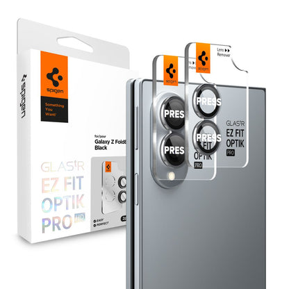 Skyddsfilm för bakre kamera Spigen GlastR EZ FIT Optik Pro HD för Samsung Galaxy Z Fold8 F971, härdat glas, set med 2 stycken, svart AGL11944
