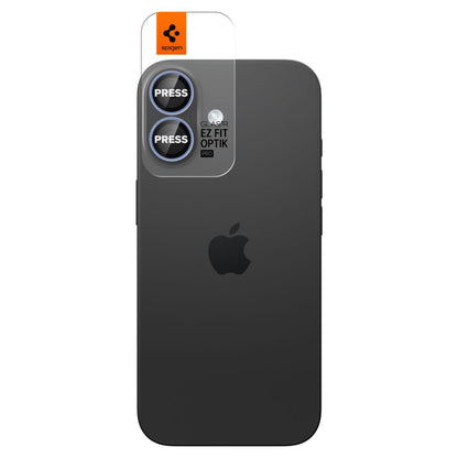 Skyddsfodral för bakre kamera Spigen GlastR EZ FIT Optik Pro för Apple iPhone 17 / 16 Plus / 16, härdat glas, set om 2 stycken, blå