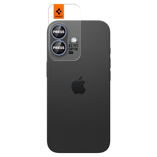 Skyddsfodral för bakre kamera Spigen GlastR EZ FIT Optik Pro för Apple iPhone 17 / 16 Plus / 16, härdat glas, set om 2 stycken, blå