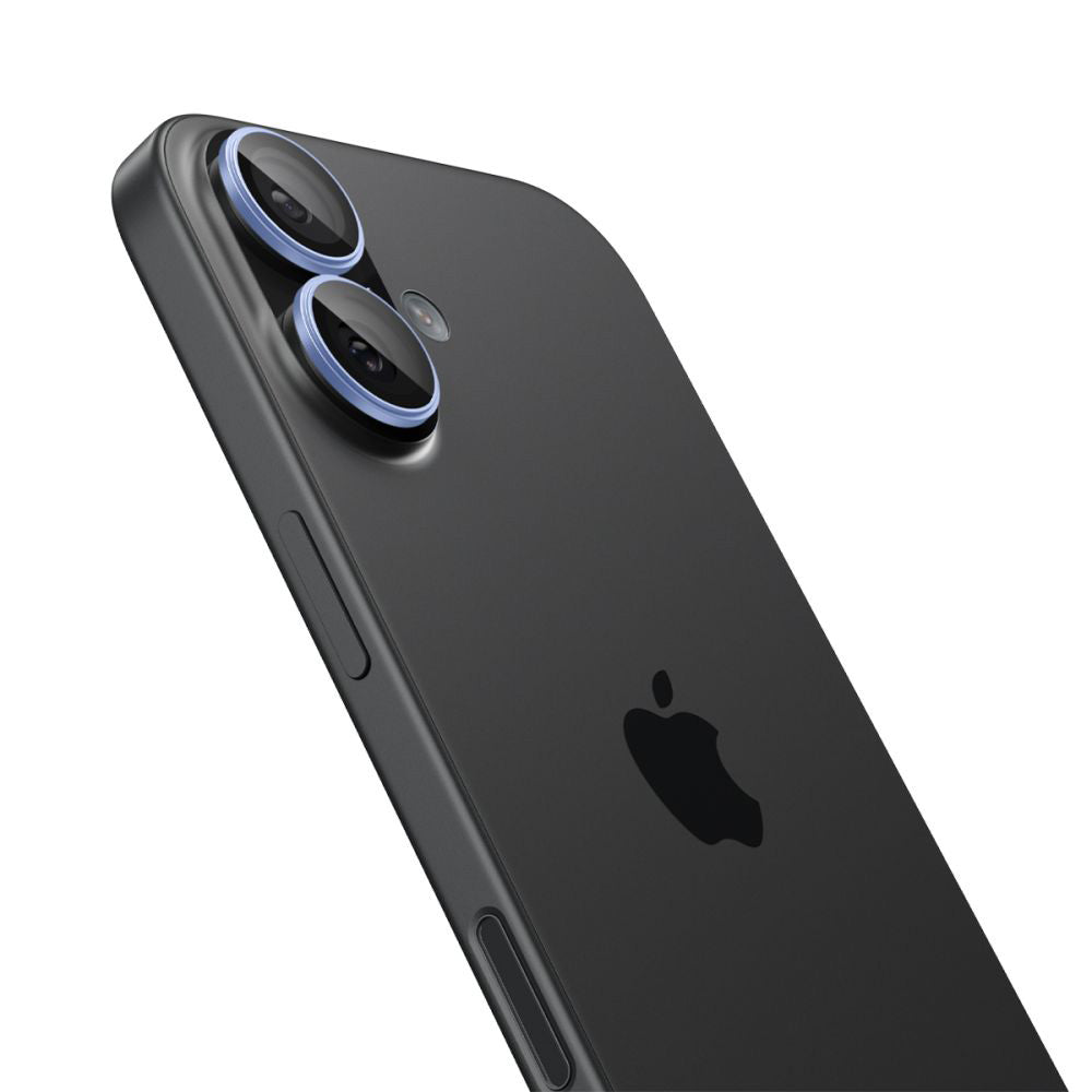 Skyddsfodral för bakre kamera Spigen GlastR EZ FIT Optik Pro för Apple iPhone 17 / 16 Plus / 16, härdat glas, set om 2 stycken, blå