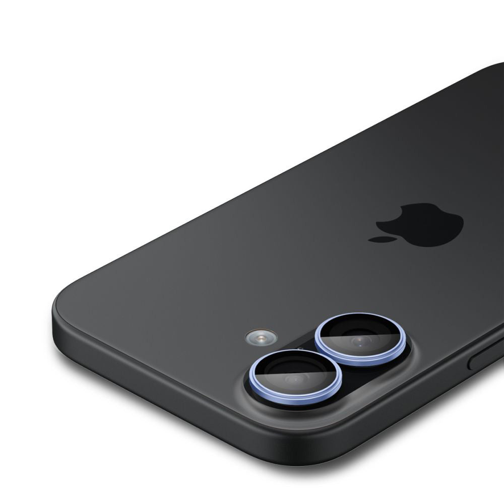 Skyddsfodral för bakre kamera Spigen GlastR EZ FIT Optik Pro för Apple iPhone 17 / 16 Plus / 16, härdat glas, set om 2 stycken, blå