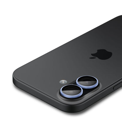 Skyddsfodral för bakre kamera Spigen GlastR EZ FIT Optik Pro för Apple iPhone 17 / 16 Plus / 16, härdat glas, set om 2 stycken, blå