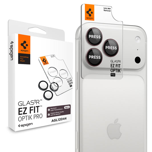 Skyddsfilm för bakre kamera Spigen GlastR EZ FIT Optik Pro för Apple iPhone 18 Pro / 18 Pro Max, härdat glas, set med 2 stycken, vinröd AGL12044