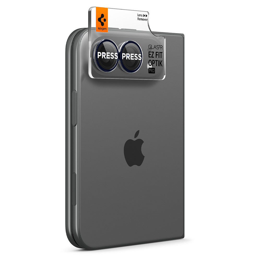 Skyddsfilm för bakre kamera Spigen GlastR EZ FIT Optik Pro för Apple iPhone Duo, härdat glas, set om 2 stycken, marinblå AGL12011