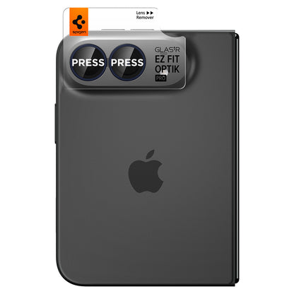 Skyddsfilm för bakre kamera Spigen GlastR EZ FIT Optik Pro för Apple iPhone Duo, härdat glas, set om 2 stycken, marinblå AGL12011