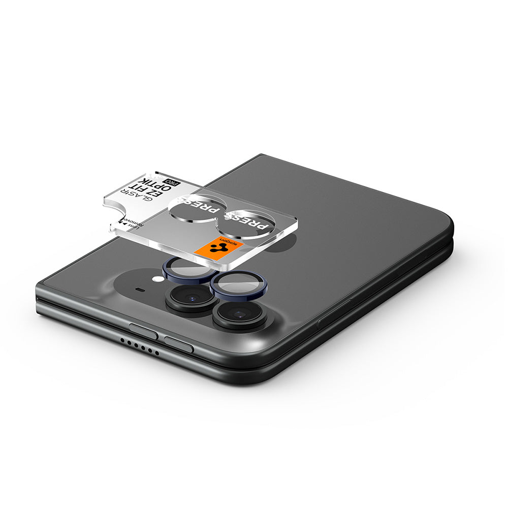 Skyddsfilm för bakre kamera Spigen GlastR EZ FIT Optik Pro för Apple iPhone Duo, härdat glas, set om 2 stycken, marinblå AGL12011
