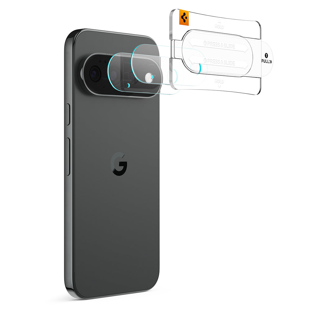 Skyddsfodral för bakre kamera Spigen GlastR EZ FIT Optik Pro för Google Pixel 11 Pro, härdat glas, set med 2 stycken, svart AGL11484