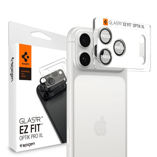 Skyddsfilm för bakre kamera Spigen GlastR EZ FIT Optik Pro XL för Apple iPhone 17 Pro, Härdat glas, Silver
