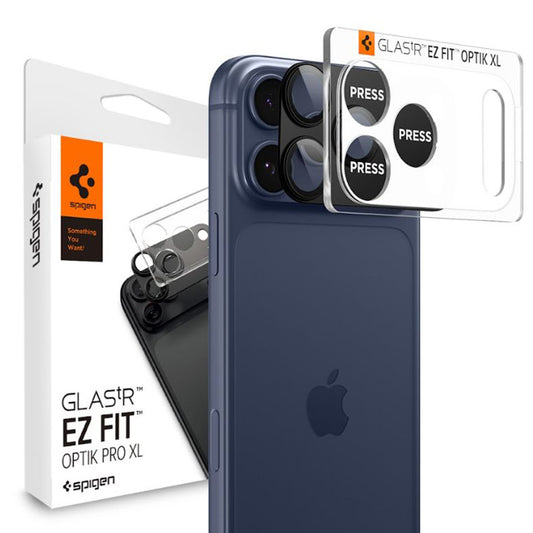 Skyddsfilm för bakre kameran Spigen GlastR EZ FIT Optik Pro XL för Apple iPhone 17 Pro, Härdat Glas, Svart
