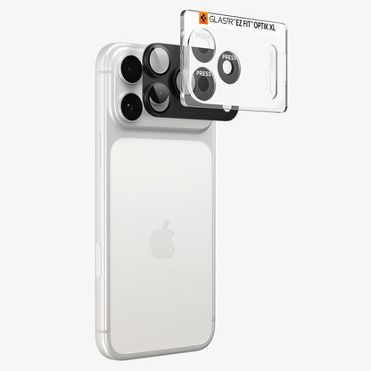 Skyddsfilm för bakre kamera Spigen GlastR EZ FIT Optik Pro XL för Apple iPhone 18 Pro Max, härdat glas, mörkgrå AGL12039