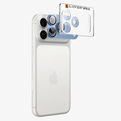 Skyddsfilm för bakre kamera Spigen GlastR EZ FIT Optik Pro XL för Apple iPhone 18 Pro, härdat glas, blå AGL12037