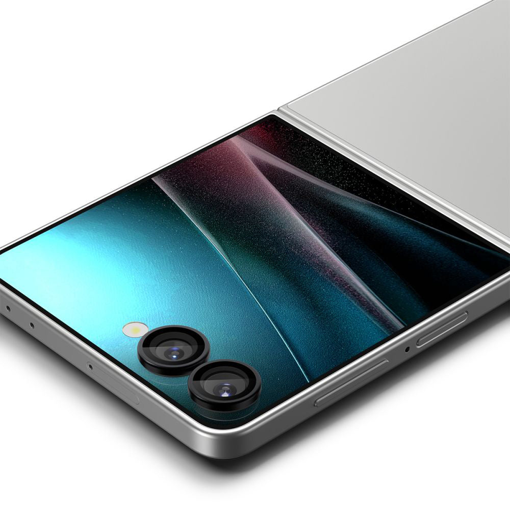 Skyddsfilm för bakre kameran Spigen GlastR EZ FIT Optik Pro HD för Samsung Galaxy Z Flip7 F766, Härdat glas, Set med 2 stycken, Svart AGL09587