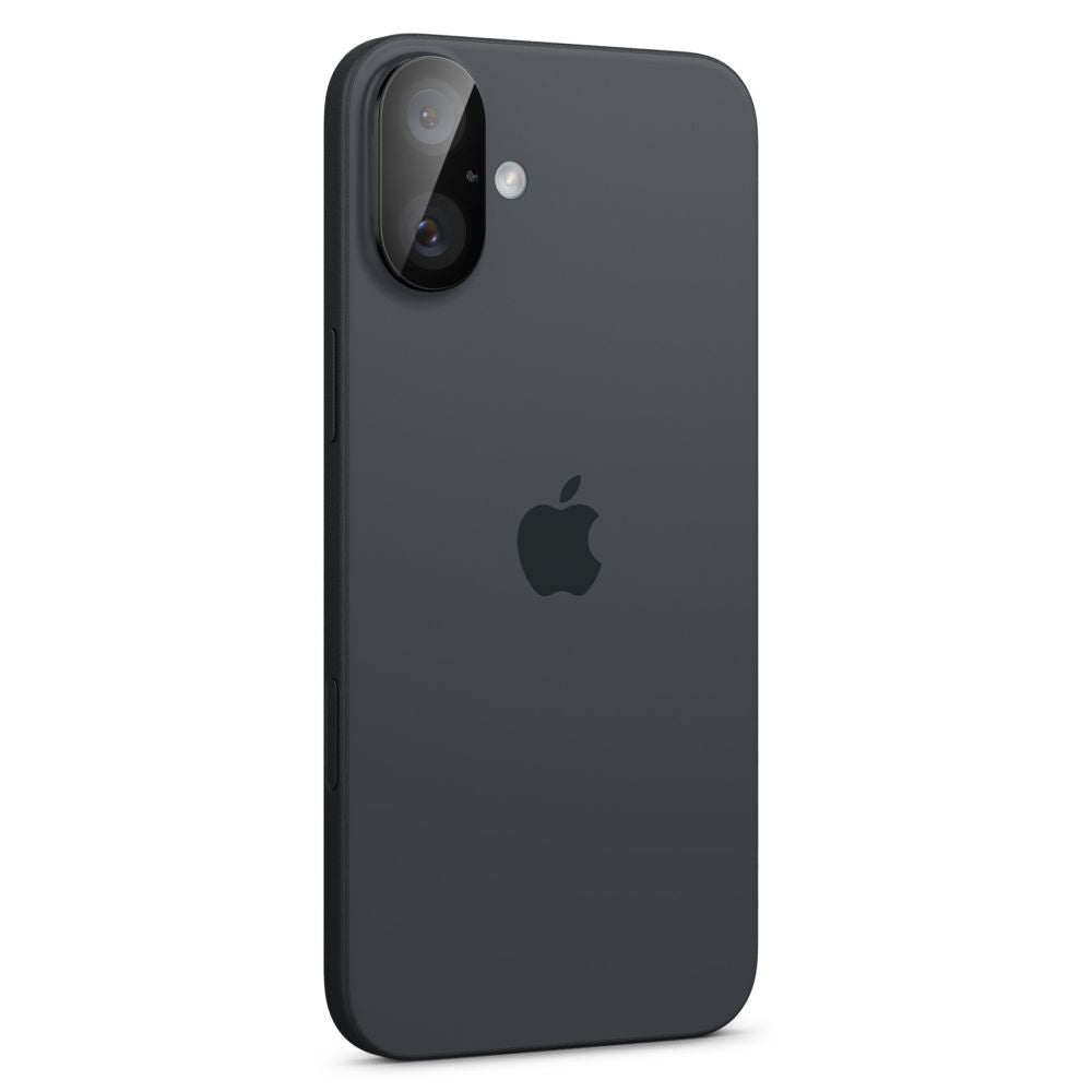Skyddsfilm för bakre kameran Spigen GlastR Optik för Apple iPhone 16 Plus / 16, Härdat glas, Set med 2 stycken, Svart AGL07922