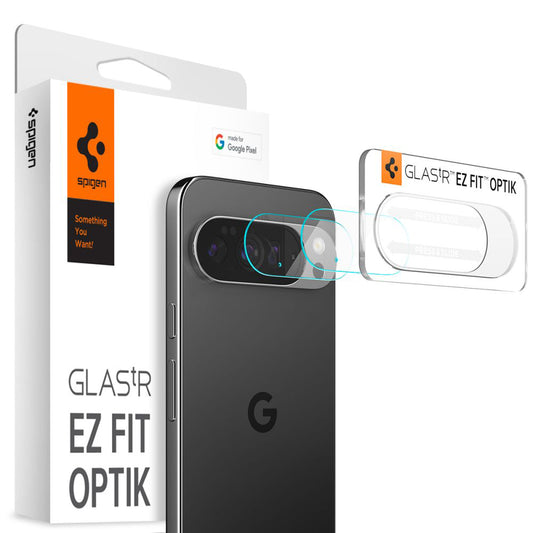 Skyddande film för bakre kamera Spigen GlastR Optik för Google Pixel 10 Pro, härdat glas, set om 2 stycken, transparent AGL09662