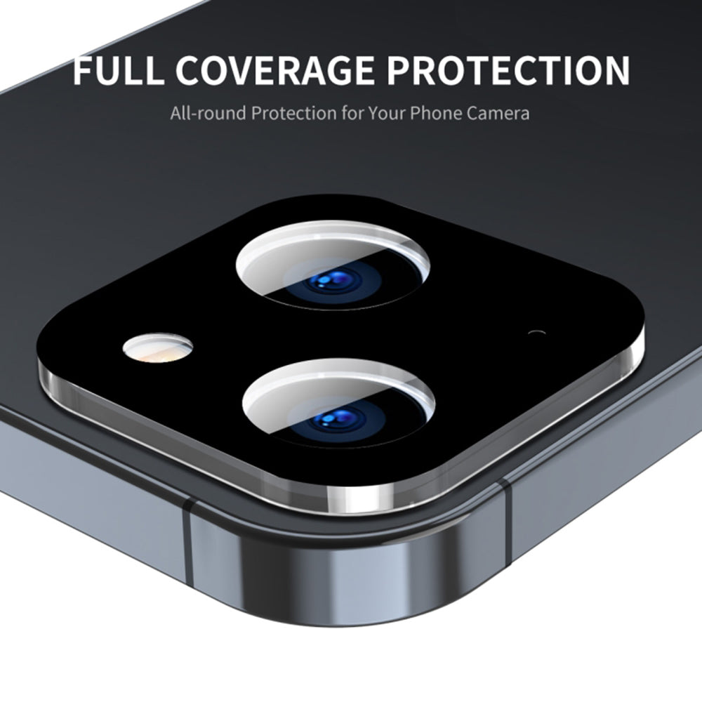 Techsuit Rear Camera Protective Film for Apple iPhone 15 Plus / 15, Tempered Glass, Black