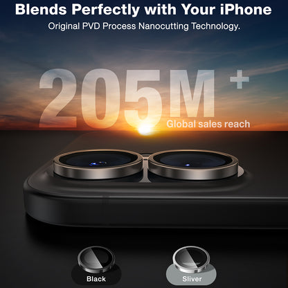 Skyddsfilm för bakre kamera Torras Lensguard för Apple iPhone 16 Plus / 16, Härdat glas, Svart