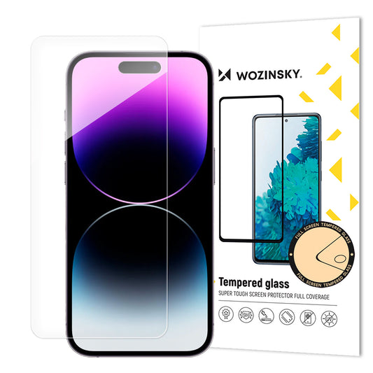 Skärmskydd WZK för Apple iPhone 15 Pro Max, Härdat Glas, Fullt Lim